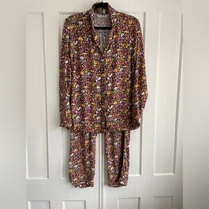 UnderProtection Women’s Sustainable Pajama Set 100% Lyocell Floral M/L